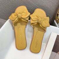 LANCESHOES Kasut Perempuan Womens Plus Size(35-42) Flat Sandals Bowknot Outdoor Korean Beach Sandals