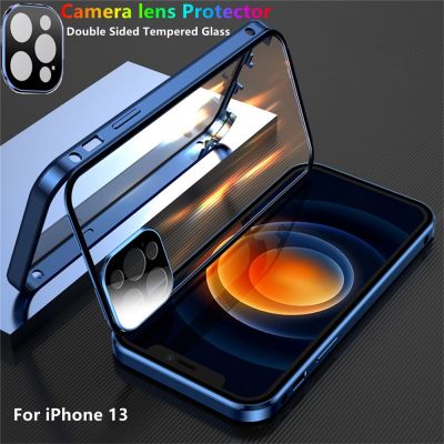 「Enjoy electronic」 360 Full Protective Magnetic Case for iPhone 13 12 11 Pro XS Max X XR  Mini Double Sided Glass With Camera Lens Protection Cover