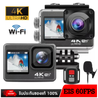 กล้องแอคชั่น NANOTECH 4K TOP WiFi Dual Screen Action Camera หน้าจอสัมผัส รองรับไมโครโฟนภายนอก Vlog มีกันสั่นไหวในตัว 60FPS แท้ของจริง