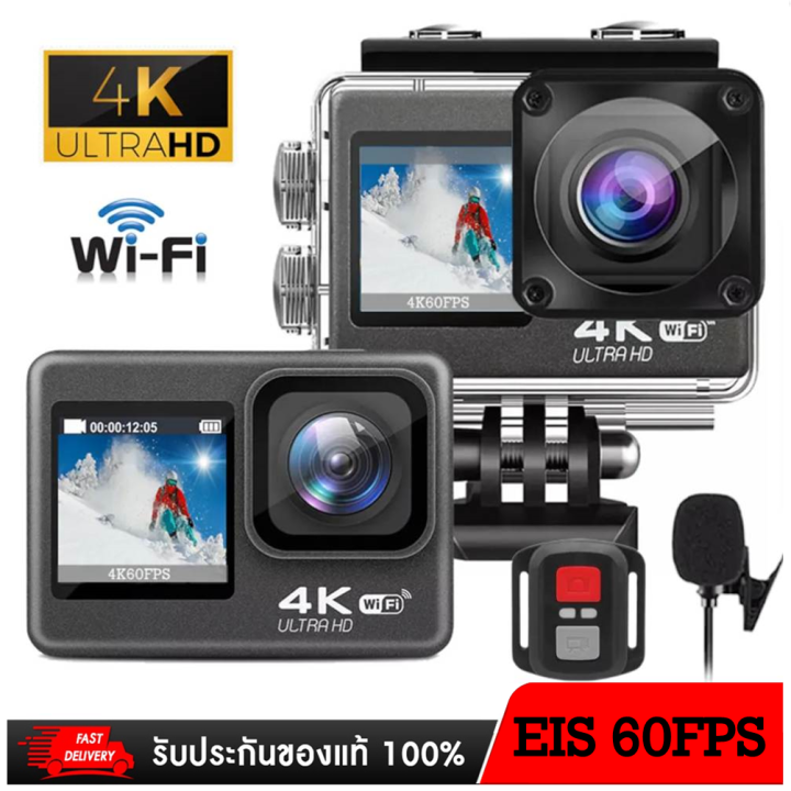 Nanotech Actionกล้อง 4K 60FPS EIS ACTION CAMERA มีระบบกันสั่น ต่อไมค์