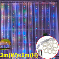 LED Christmas Lights Holiday Fairy String Curtain Lights Xmas Tree Deer Stars Garland Lighting Window Indoor Home Decor Lamp