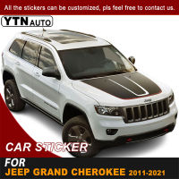 For Jeep Grand Cherokee 2011-2015 2016 2017 2018 2019 2020 2021 Hood Bonnet Scoop Car Stickers Full Stripe Graphic Vinyl Decals