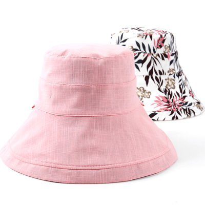 Lintas หมวกกันยูวีผู้หญิง,หมวกปีกกว้างกันแดดหมวกป้องกันแดดทรงกระบอกสองด้านใส่ริมชายหาดฤดูร้อน