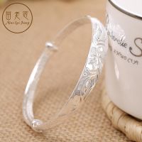 999 sterling silver female solid bracelet sent mother middle-aged mother-in-law elders birthday gift