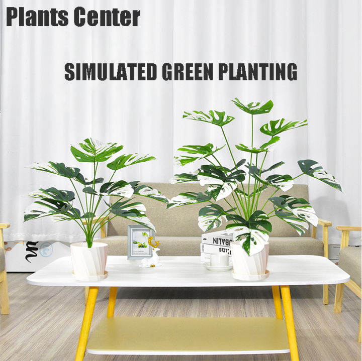 plants-center-พร้อมส่ง-p005-ต้นไม้ปลอม-monstera-มอนสเตอร่าด่าง-ตกแต่งบ้าน-แต่งสวน-ส่งที่ไทยค่ะ-ต้นไทรใบสักเสม-12ใบ-สูง65cm-18ใบ-สูง85cm