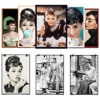 Audrey Hepburn โปสเตอร์-คลาสสิกสีดำสีขาวภาพพิมพ์ผ้าใบ-Wall Art ความงามผู้หญิงรูปภาพสำหรับห้องนั่งเล่นตกแต่งบ้าน