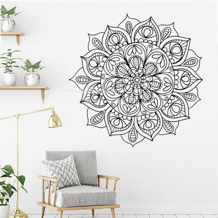 (Wall Stickers and Decals)Mandala Dinding Studio Yoga Mandala Stiker ...