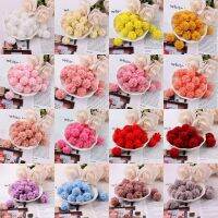 1525mm Lace Ball Gauze Elastic Flower Pompom Craft Plush Mesh Pendant for DIY Hair Clip Head Hair Wedding Dress Sew Accessories