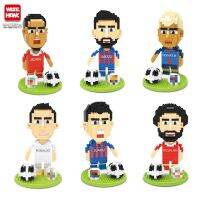 {Icc toy}Football Player Figures Mini Blocks 3D Model Cartoon Bricks Anime DIY Micro Building Block Action Toys Kids Gifts Diamond Size