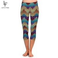 【VV】 LETSFIND New Colorful Printing Leggings Waist  Mid-Calf 3/4