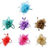 【CC】 Fascinator Hat 1920s Bridal Headband Cocktail Costume Wedding Feather