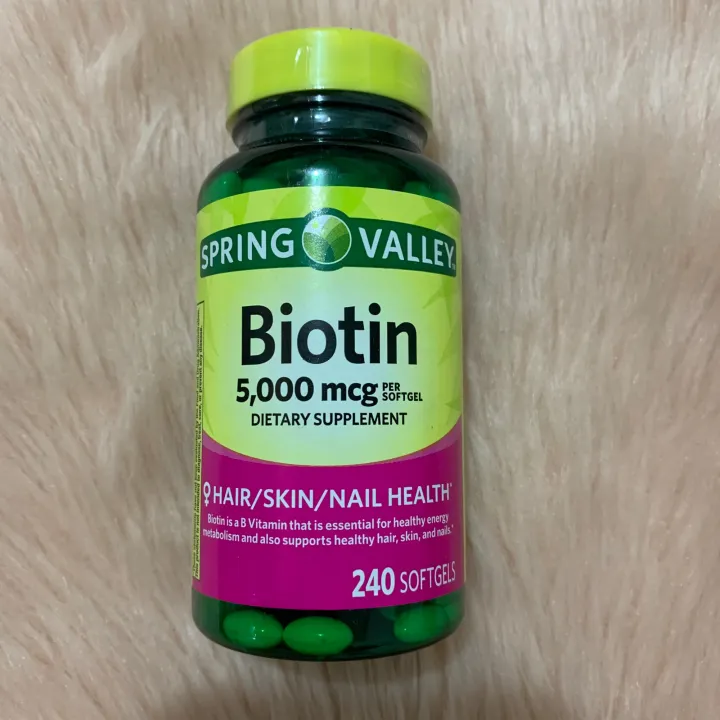 Spring Valley Biotin Softgels, 5000 mcg, 240 Count Expiry 08/2023 | Lazada PH Spring Valley Biotin Softgels, 5000 mcg, 240 Count Expiry 08/2023 | Lazada PH