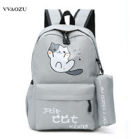 Anime Japan Neko Atsume Cat Backyard Cartoon Canvas Travel Shoulder Bag Schoolbag Backpack Rucksacks for Teenagers Boys Girls