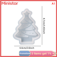 Ministar แม่พิมพ์เทียนซิลิโคนเกล็ดหิมะสบู่ทำมือคริสต์มาสแบบทำมือเครื่องมือทำจากเรซิ่นสำหรับตกแต่งบ้านของขวัญวันหยุด