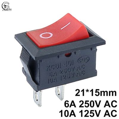 Kcd11-101สวิตช์ปุ่มกด10X15มม. 21X15มม. 3a 2pin Spst/6a 250V 6a/10a 125V เปิด/ปิดเครื่องโยกเรือสวิตช์ Kcd1ขาวแดงและ