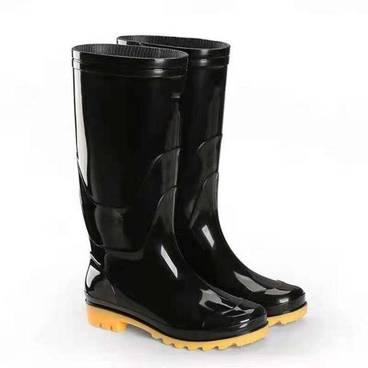 Bota Simple Plain Rain Flood Boots for Men Lazada PH