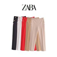 European and American style new fashion womens metal button decoration fashionable casual high-waist straight pants 9929120 70