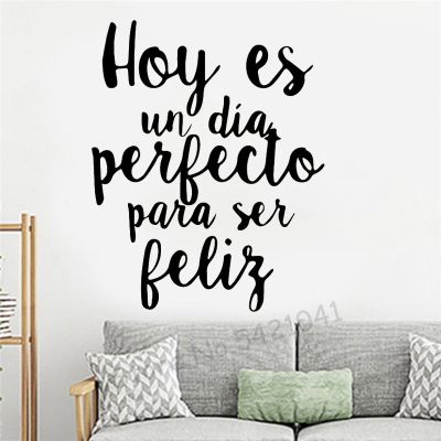 Carved Spanish Phrase Wall Stickers Vinyl Waterproof Home Decoration Living Room kids Room Background Wall house Decal