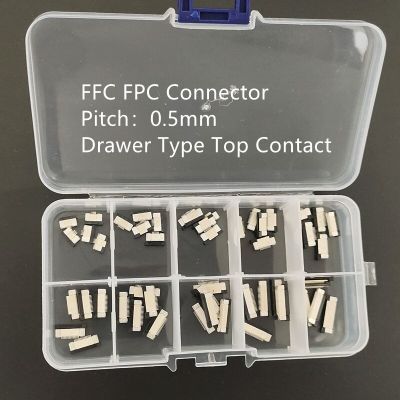 50pcs FFC FPC connector 0.5mm 4/6/8/10/12/14/16/18/20/22 Pin Drawer Type Top Contact Flat Cable Connector Socket Sets Watering Systems Garden Hoses