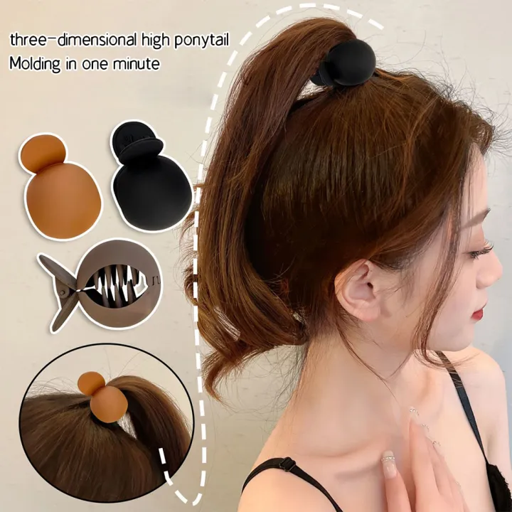 Round grab clip high ponytail fixed artifact hairpin female back head