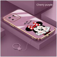 เคสยาง Xiaomi 13 Pro 13 Lite หรูหรา Minnie Mouse เคสชุบมันวาวสายเคสที่มีแหวนกันกระแทก