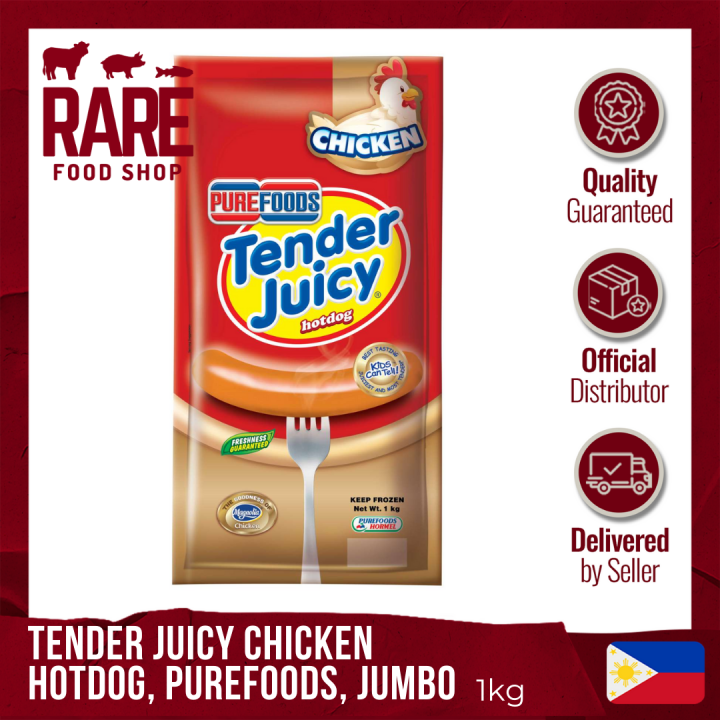 TENDER JUICY CHICKEN HOTDOG PUREFOODS JUMBO 1KG. Lazada PH