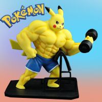 Pokemon Pikachu Anime Figure Cosplay Muscle Man Funny Creative Model Pvc Action Gk Figurine Collection Bodybuilding Toys Gift