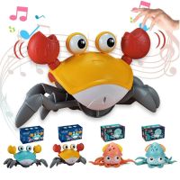 Baby Toy Crab Octopus Crawling Crab Octopus Toy for Kids Induction Moving Electronic Pets Dance Crab with Music LED for Children