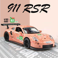 【RUM】 DIE-CAST รถ1:32 Pors-Che 911 RSR รถโลหะผสมรุ่น Light &amp; เสียงประกอบของเล่นสำหรับของเล่นเด็กสำหรับของขวัญเด็กสำหรับรถเด็กผู้ชายสำหรับชายคอลเลกชันรถยนต์รุ่น