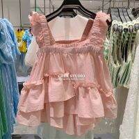 ✧♗✎ สายเอี๊ยมแบบหลวมชั้นลายสก็อตลดอายุเสื้อยืดสตรีน่ารักสำหรับผู้หญิง504T059เสื้อเชิ้ตลายตุ๊กตา