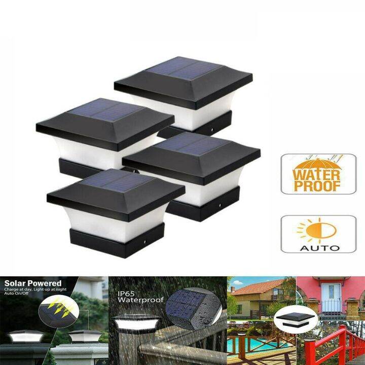 Solar Power Square Post Lights Fence Light Waterproof Outdoor Street