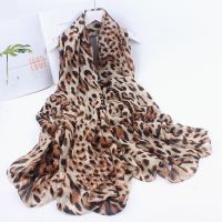 new fashion design women silk scarf leopard print for ladies winter autumn scarves female wrap shawl beach stoles hijab foulard