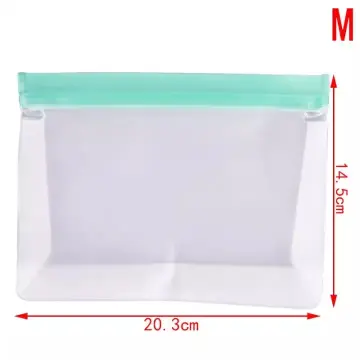 1Pc Reusable Food Freezer Bags Leakproof Silicone Zip Lock Meat