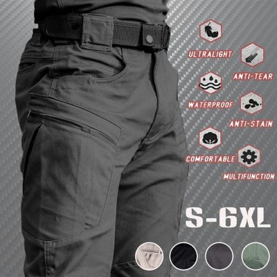 City Military Casual Cargo Pants Elastic Outdoor Army Trousers Men Slim Many Pockets Waterproof Wear Resistant Tactical Pants TCP0001