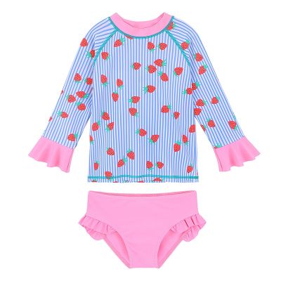 4-10 years size girls fashion girls two-piece short-sleeved swimming suit cute swimsuit casual cartoon Swimsuit Beach sun protection sportswear