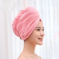 Household Dry Hair Towel Microfiber Thick Coral Fleece Absorbent Quick-Drying Cap Confinement Cap Womens Bag Turban Shower Cap