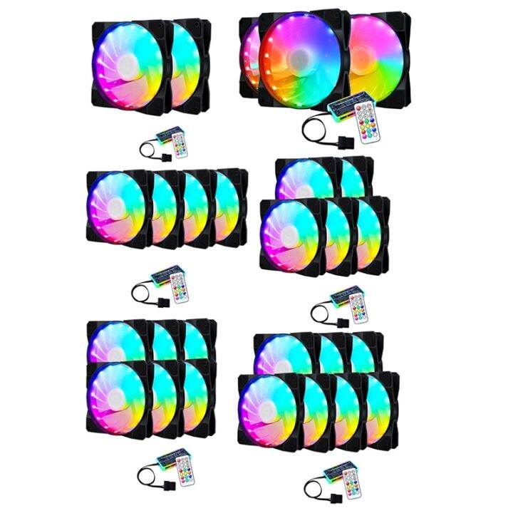 12V 6Pin 15 LED Light RGB Gaming PC Computer Fan LED 120Mm CPU Cooler