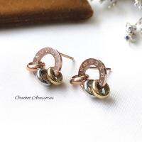 Triplets TM 14k earrings. (งานสแตนเลส)