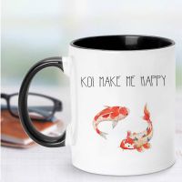 Koi Make Me Happy Mug 11oz Creative Friends Birthday Gift Milk Tea Coffee Cup Ceramic Mugs