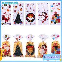 EASYEAH 50Pcs สุขสันต์วันคริสต์มาส ถุงขนมคริสต์มาส กาวในตัว บรรจุภัณฑ์ของขวัญ ถุงของขวัญคุกกี้ ของชำร่วยของชำร่วย ถุงพลาสติกใส่ของ ถุงบรรจุภัณฑ์คริสต์มาส อุปกรณ์ปาร์ตี้ปาร์ตี้