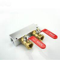 QDLJ-With Brass Ball Valves 1/2" Bsp Female 27x36mm 2-10 Ways 4-12 Ports Solid Aluminum Pneumatic Manifold Air Distribution Block