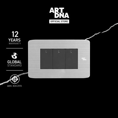 ART DNA รุ่น A89 Switch LED 2 Way Size S สีสแตนเลส+เทา ปลั๊กไฟโมเดิร์น ปลั๊กไฟสวยๆ สวิทซ์ สวยๆ switch design