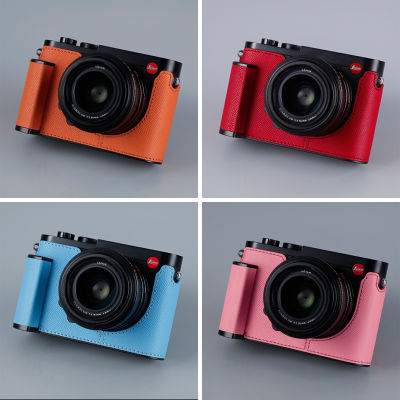 งานฝีมือกล้องถ่ายภาพหนังแท้ Cowhide กระเป๋าร่างกายกล่องกรณีสำหรับ Leica Q Q2 QP Typ116ด้ามจับแขนป้องกันกล่องฐาน