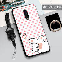 เคส TPU แบบนิ่มสำหรับ OPPO R17 Pro คลุมทั้งหมดเคสโทรศัพท์แฟชั่น INS ป้องกันการตกหล่นป้องกันฝามีที่ถือวงแหวนและเชือก