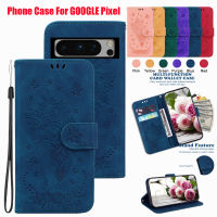 เคสโทรศัพท์ภาพดอกไม้ผีเสื้อแบบกระเป๋าสตางค์สำหรับ Google Pixel 8 Pro Pixel8 GOOGLE Pixel 6 Pro Pixel 6A พิกเซล7 Pro Pixel 7A พิกเซล5 5A 4A 5XL เคสหน้ังกลับมือถือกันกระแทก