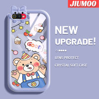 เคส JIUMOO สำหรับ Realme C2 C2S OPPO เคส A1K การ์ตูนอ่อนช้อยรูปหมีสีสันสดใสน่ารักเล็กๆน้อยๆมอนสเตอร์กล้องนิ่มสำหรับเลนส์กันกระแทกแบบใสเคสมือถือป้องกันซิลิโคนเรียบง่ายปลอกความคิดสร้างสรรค์โปร่งใส