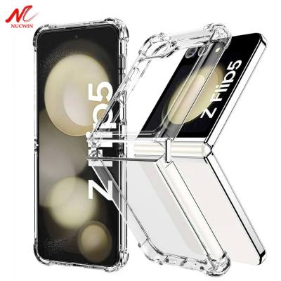 Transparent Airbag Shockproof Case for Samsung Galaxy Z Flip 5 4 3 2 1 Acrylic PC TPU Bumper Cover for Galaxy Z Fold 5 4 3 5G Phone Cases