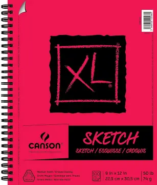 Sketch Book Pack 9 x 12 Inches Pad, 2 Pack 100 Sheets Spiral Bound 65lb/100gsm