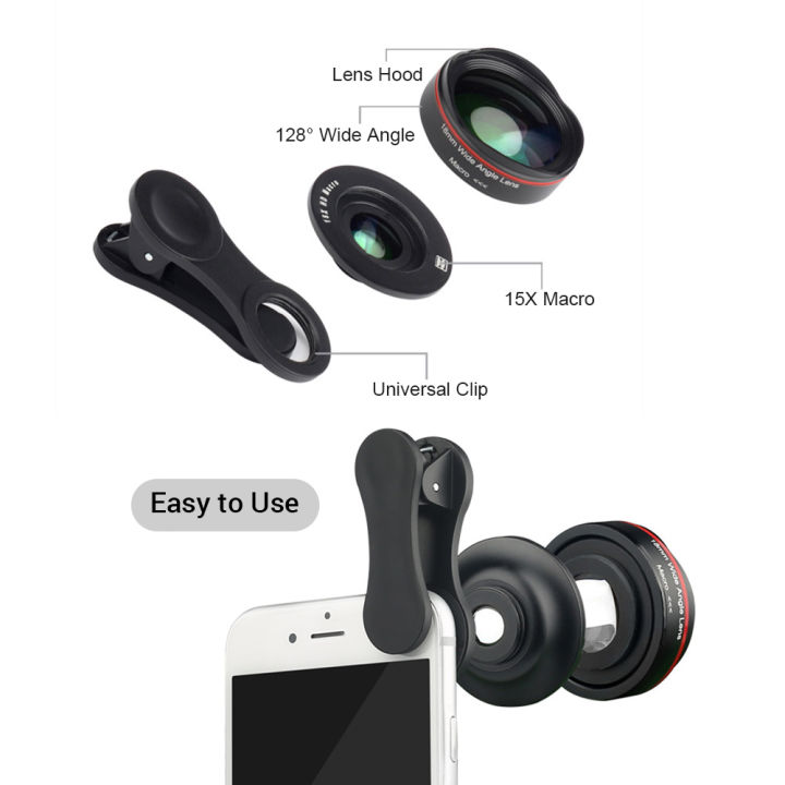andoer-5k-ultra-hdเลนส์กล้องสมาร์ทโฟน18มม-128-มุมกว้าง15x-macroเลนส์ติดกล้องโทรศัพท์distortionless-universalคลิปเข้ากันได้กับiphone-samsung-huaweiสมาร์ทโฟนth