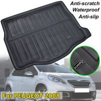 Boot Liner Fit สำหรับ Peugeot 2008ด้านหลัง Cargo ชั้น Mat ถาดพรมโคลน Kick Protector Pad 2013 2014 2015 2016 2017 2018